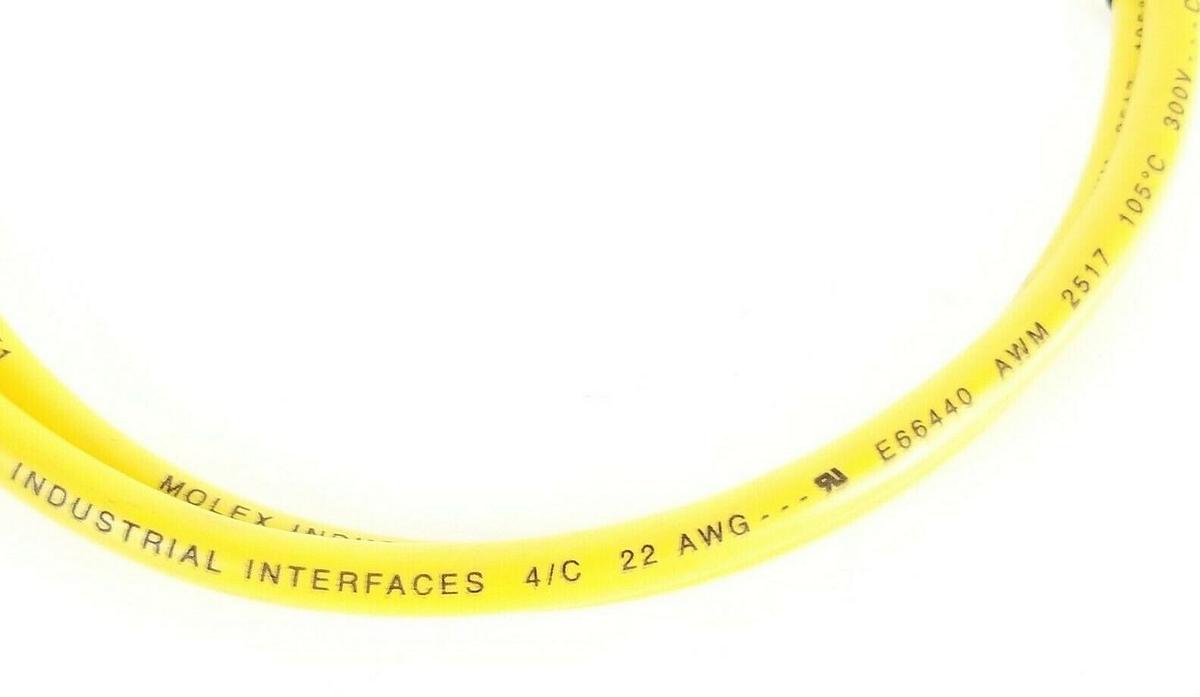 Used NEW MOLEX / WOODHEAD E66440 PLC CABLE AWM 2517 300V A/B FT1 4-PIN MALE 36-1/2''