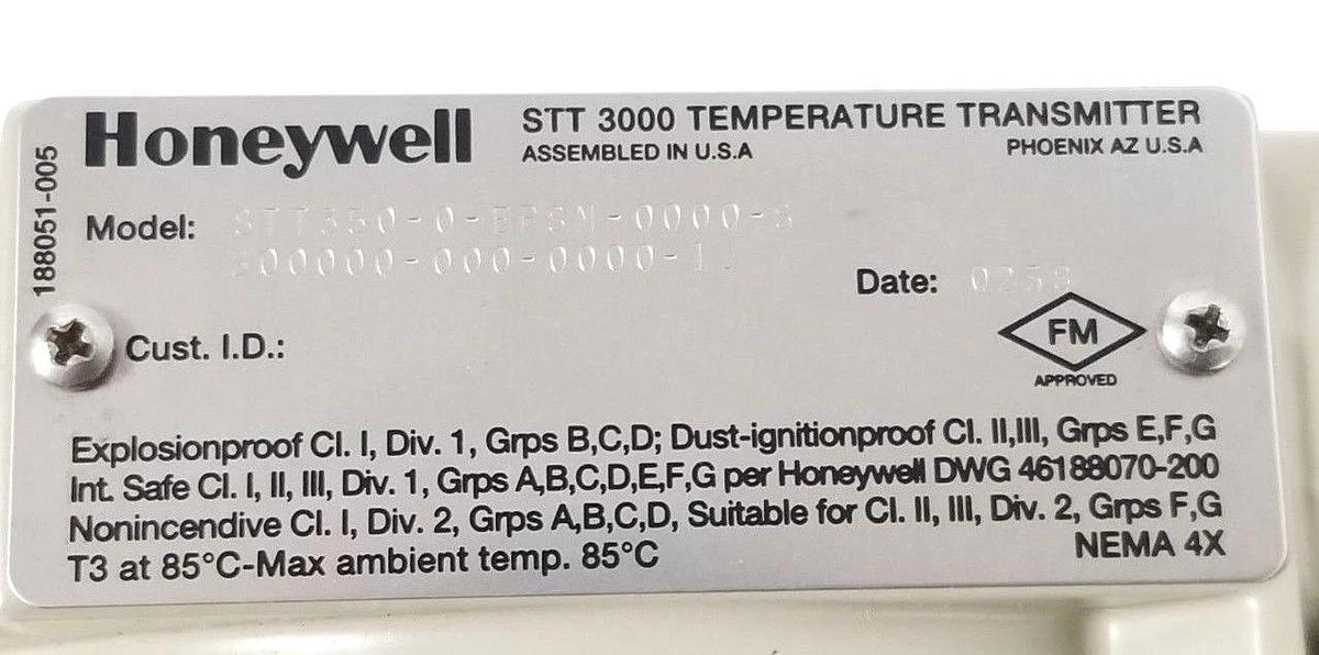 NIB HONEYWELL STT350-0-EPSM-0000-S-B00000-000-0000-1J TEMPERATURE TRANSMITTER