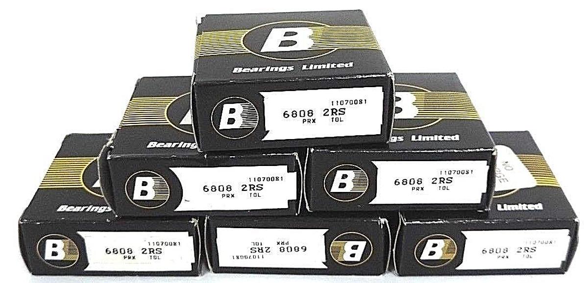 Used LOT OF 6 NIB BEARINGS LIMITED 6808 2RS BEARINGS 68082RS