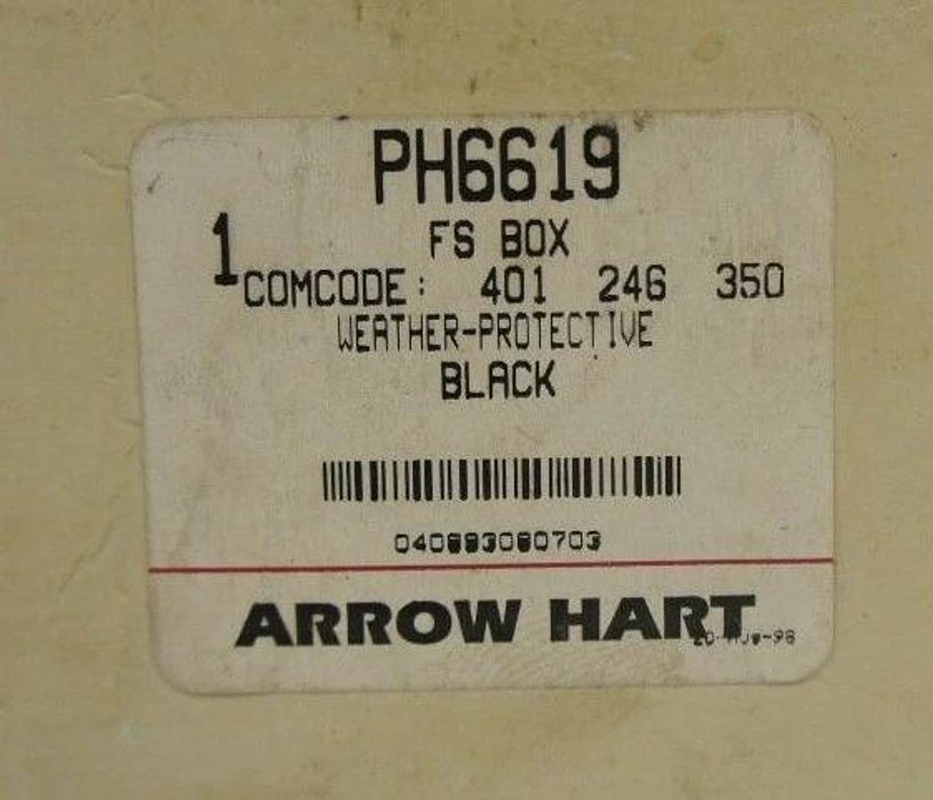 Used NIB ARROW HART PH6619 FS BOX BLACK WEATHER PROTECTIVE