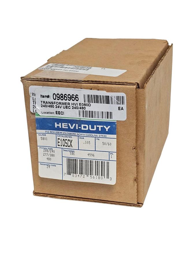 Used NIB EGS 5801 E105CK HEVI-DUTY TRANSFORMER PH: 1 KVA: .105