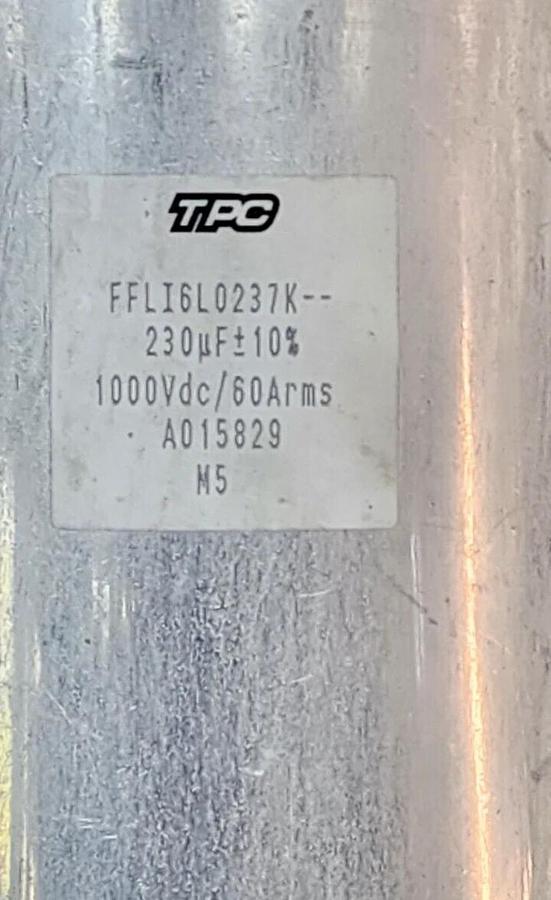 Used LOT OF 5 TPC FFLI6L0237K 230uF 10% 1000VDC/60ARMS