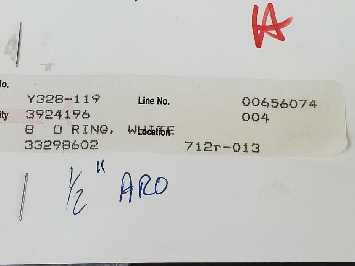 Used LOT OF 6 NEW ARO INGERSOLL RAND Y328-119 O-RINGS Y328119