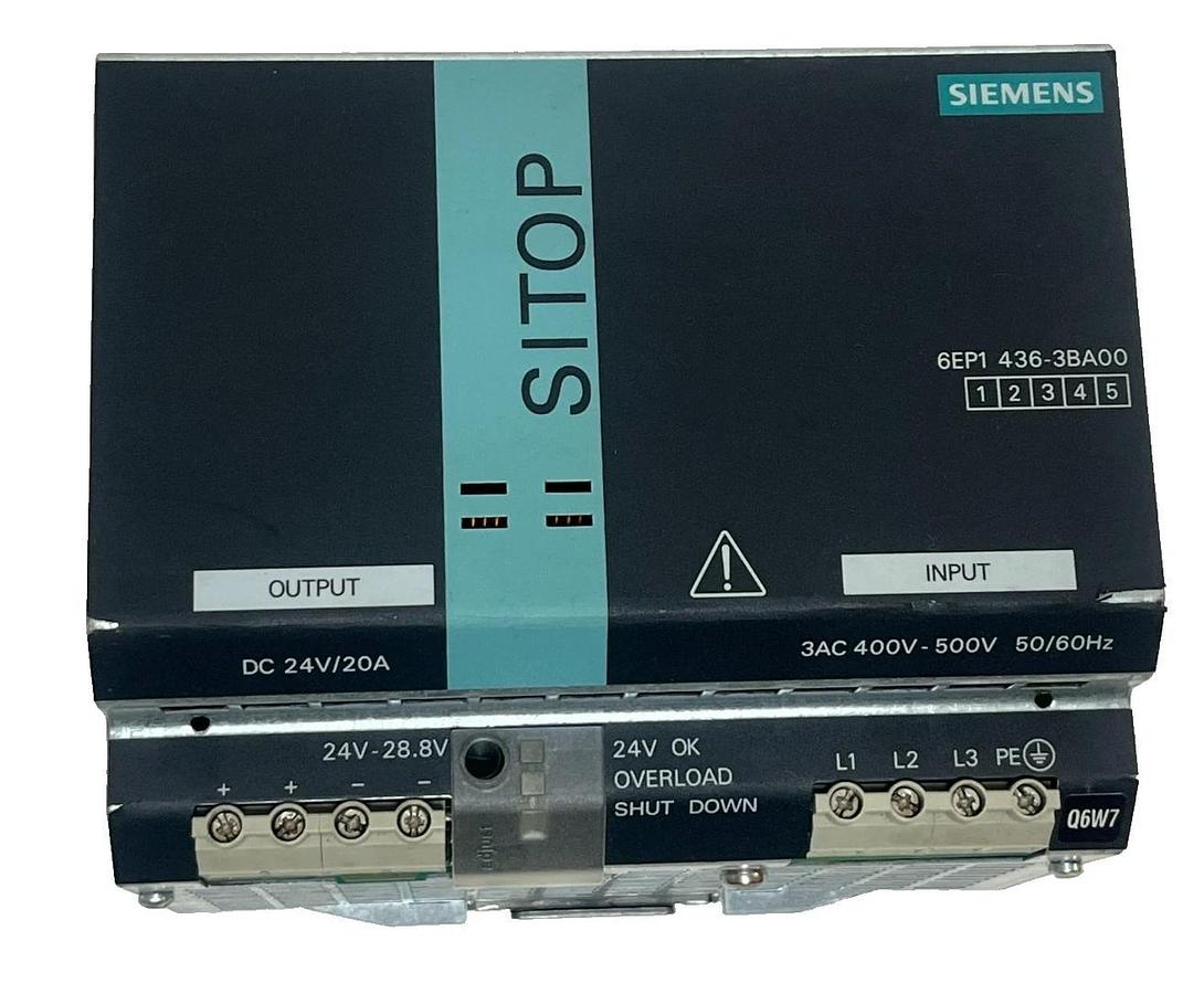Used Siemens SITOP Power 20 6EP1436-3BA00 24V 20A 480W Power Supply