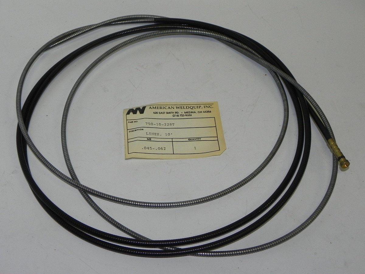 Used NEW AMERICAN WELDQUIP 750-10-228T LINER 10' SIZE: .045-.062 75010228T