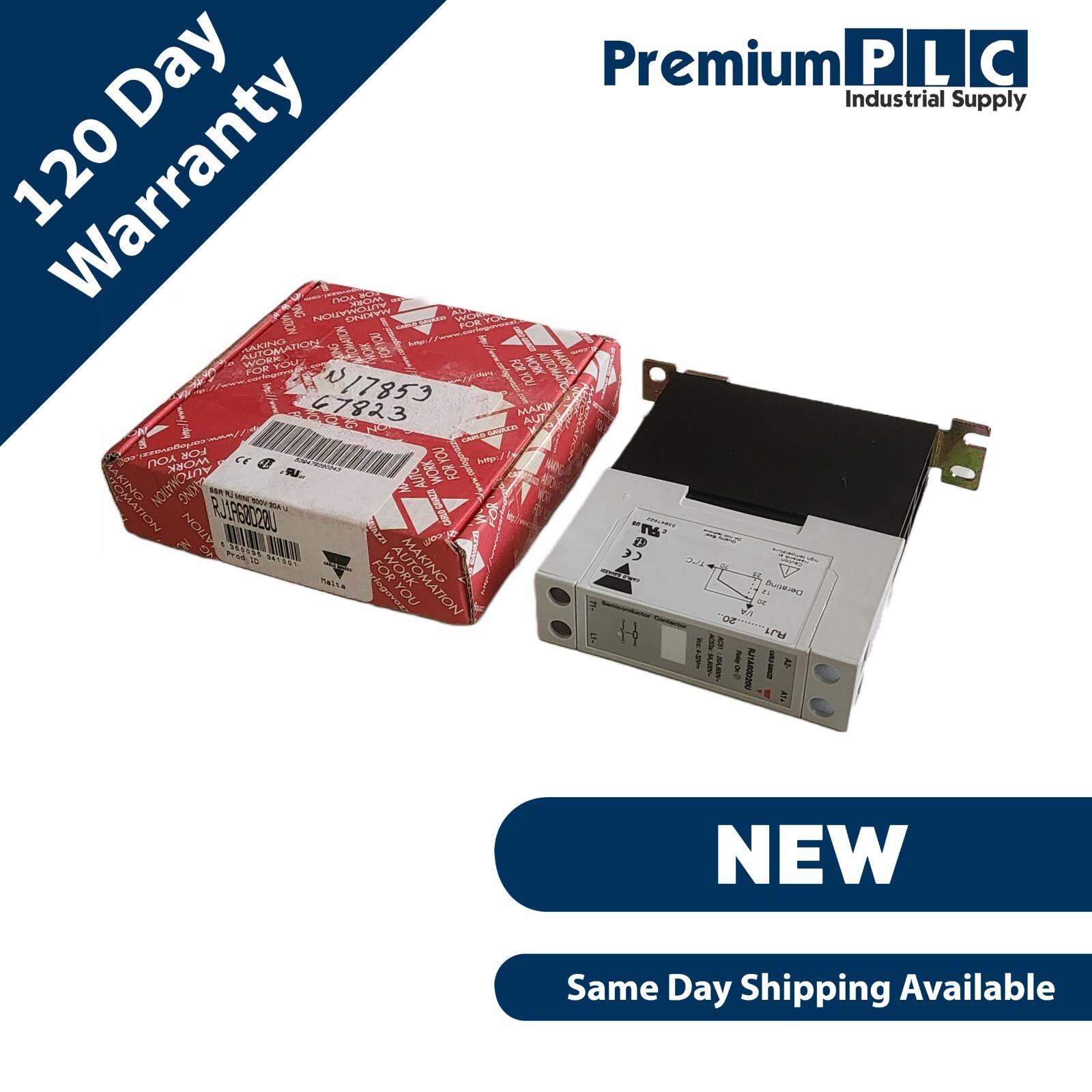 Used NEW CARLO GAVAZZI RJ1A60D20U / RJ1A-60D20U SOLID STATE RELAY RJ MINI 600V 20A U