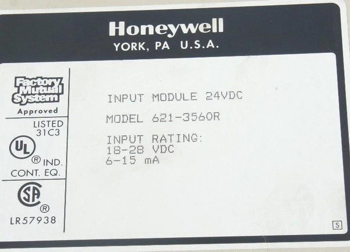 Refurbished REPAIRED HONEYWELL 621-3560R INPUT MODULE 18-28VDC 6-15 MA 6213560R