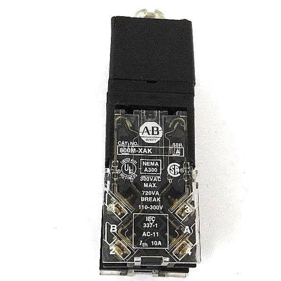 Used ALLEN BRADLEY 800MR-H33B SELECTOR SWITCH SER. A W/ 800M-XAK SER. A CONTACTS
