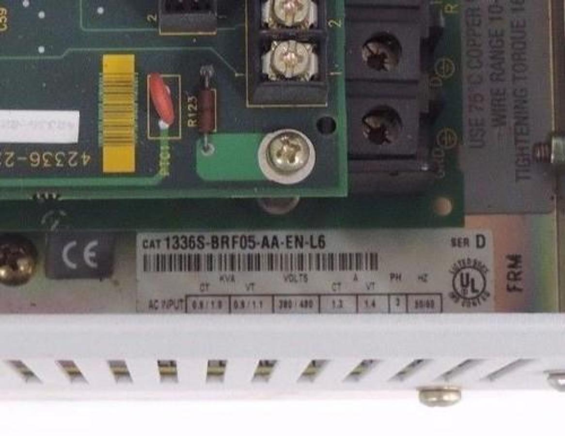Used ALLEN BRADLEY 1336S-BRF05-AA-EN-L6 DRIVE 1336 PLUS SER D 1336SBRF05AAENL6