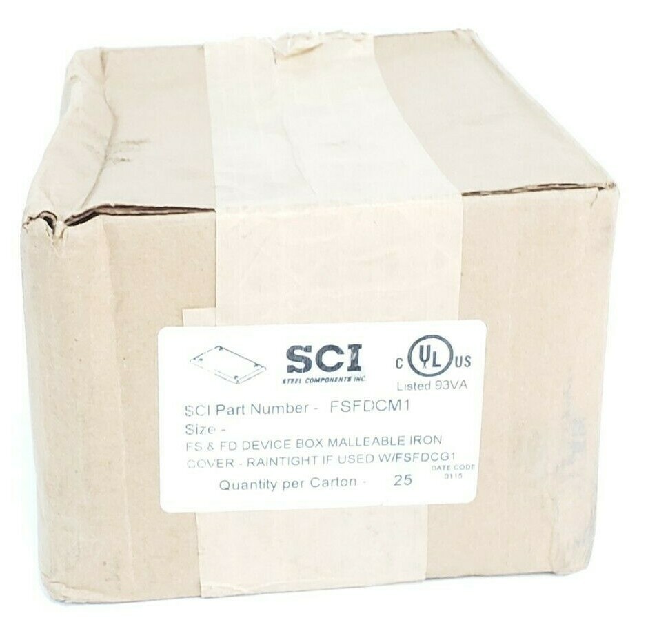Used NIB SCI FSFDCM1 FS & FD DEVICE BOX MALLEABLE IRON COVER (QTY: 25)
