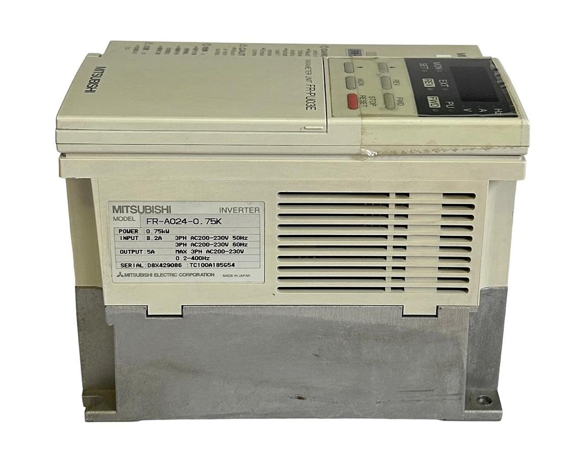 Used MITSUBISHI FR-A024-0.75K / FRA024075K FREQROL-A024 INVERTER FR-PU03E PARAMETER
