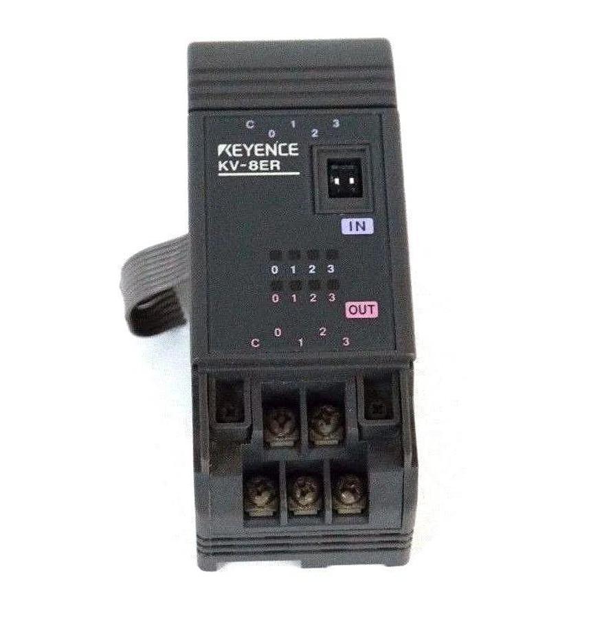 Used KEYENCE KV-16T PLC I/O MODULE W/ KV-8ER EXPANSION MODULE KV16T KV8ER