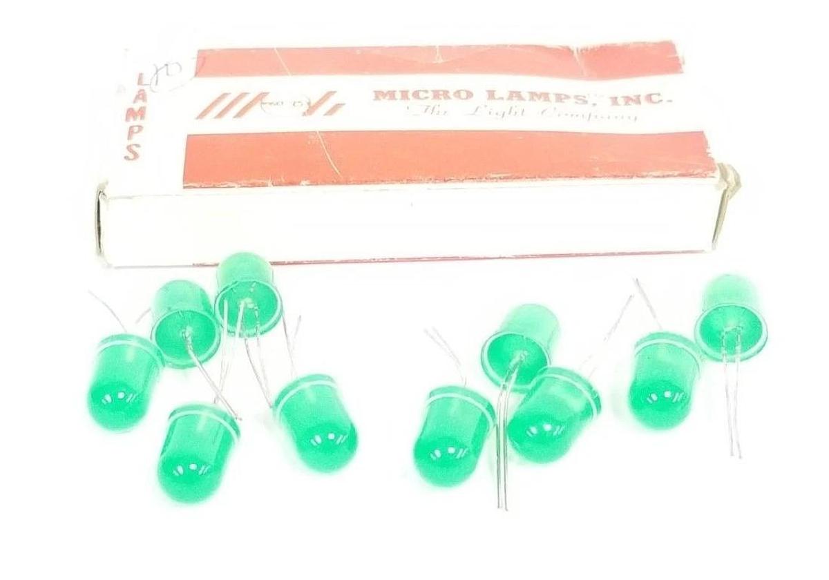Used LOT OF 10 NEW MICRO LAMPS, INC. MLED-813-GD GREEN LAMPS MLED813GD