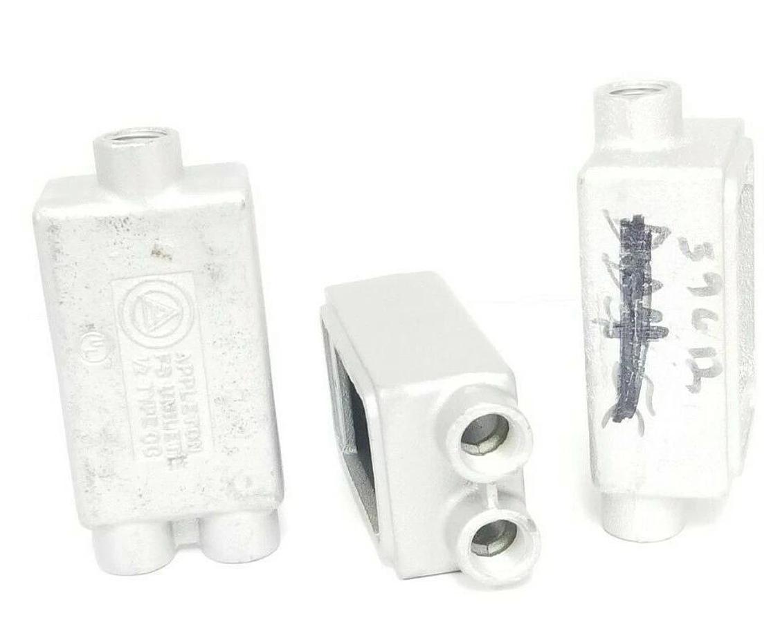 LOT OF 3 NEW APPLETON FSCC-1 CONDUIT BOXES FS UNILETS 1/2 IN. TYPE CC 18 CU. IN.