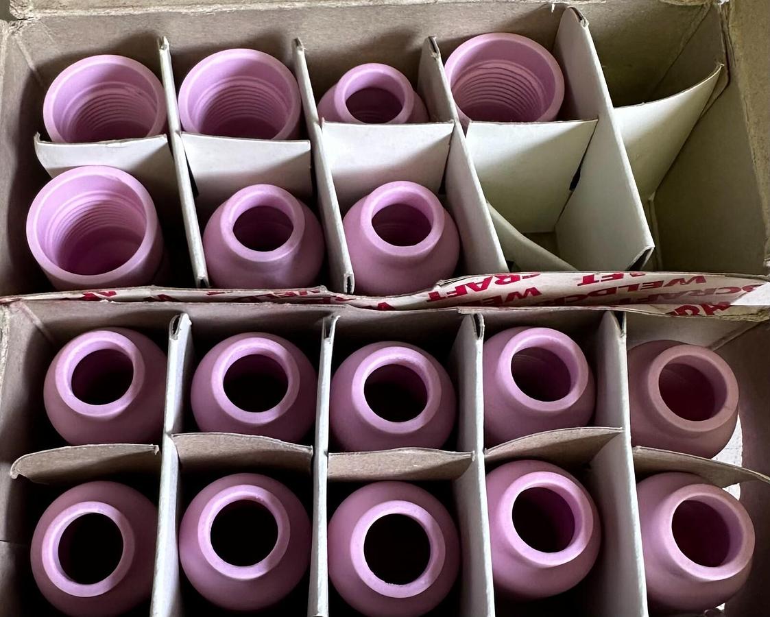 Used 17 NEW WELDCRAFT 54N15 SIZE 7 ALUMINA NOZZLES 7/16 WP-17 17V 18 18V 26 26V