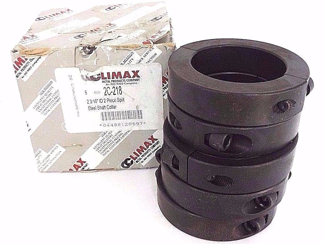 NIB CLIMAX 2C-218, 2 3/16" ID 2 PIECE SPLIT STEEL SHAFT COLLAR - 5 PCS
