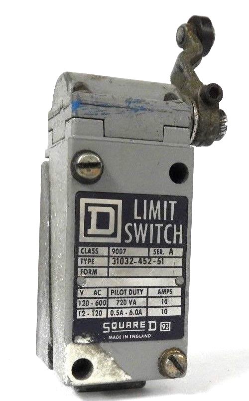 Used SQUARE D 9007-31032-452-51 LIMIT SWITCH 90073103245251, SER. A W/ KA-1