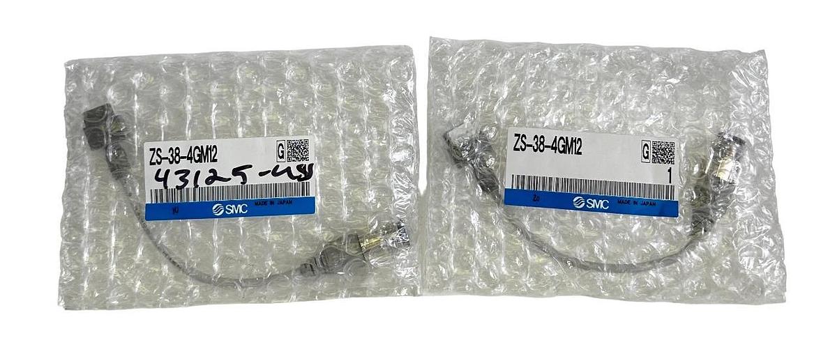 Used 2 NEW SMC ZS-38-4GM12 / ZS384GM12 CONNECTORS FOR VACUUM SWITCH
