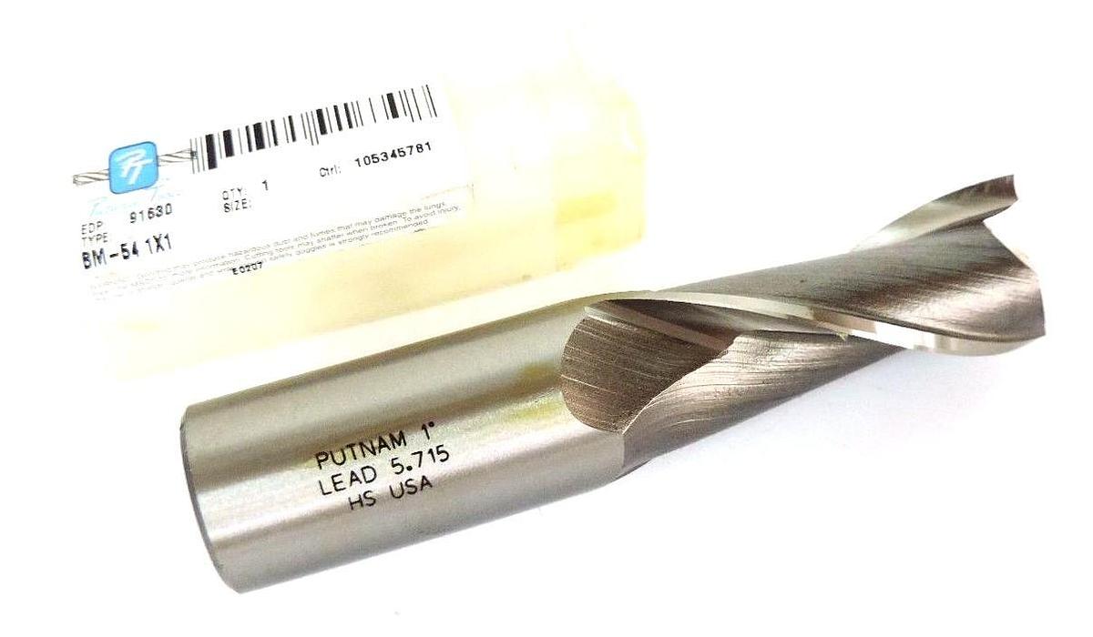 NEW PUTNAM TOOLS 91630 HSS CENTER CUT ENDMILL BM-54 1X1
