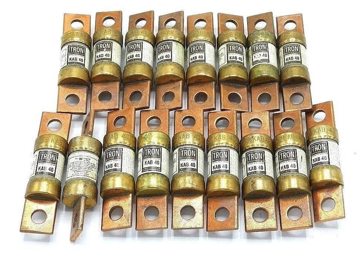 LOT OF 17 COOPER BUSSMANN KAB-40 TRON RECTIFIER FUSES KAB40