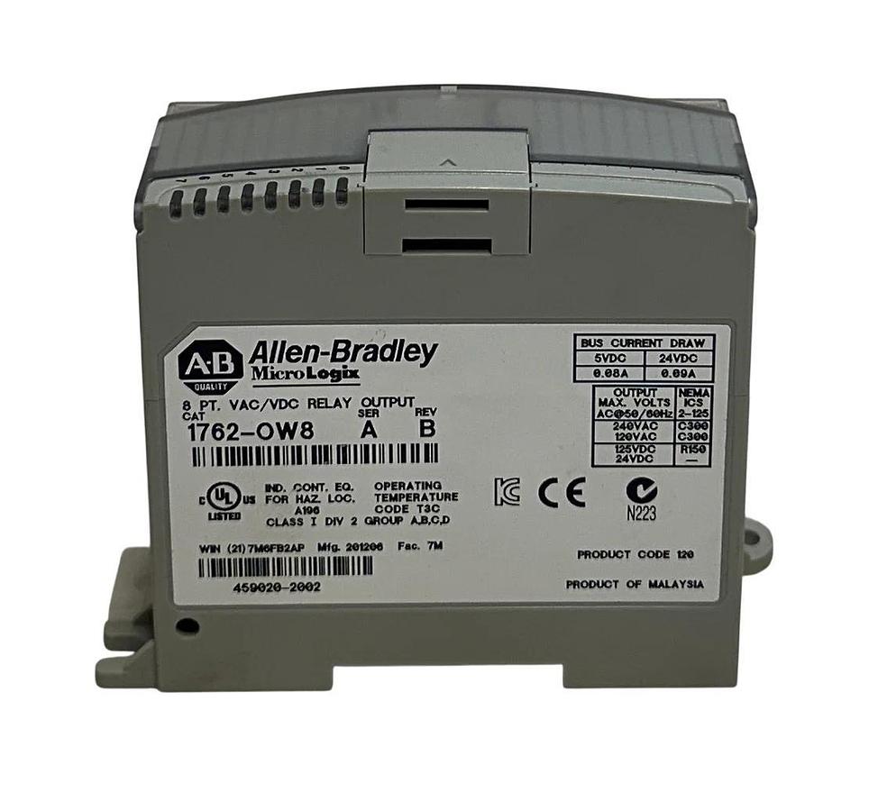Used ALLEN BRADLEY 1762-OW8 /A MicroLogix 8-PT RELAY OUTPUT MODULE VAC/VDC USNP
