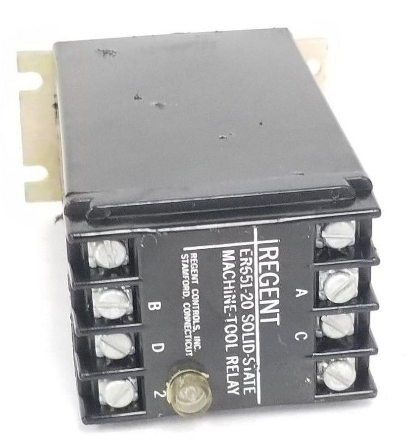 Used REGENT ER651-20 SOLID-STATE MACHINE TOOL RELAY ER65120, 1AMP, 24VDC