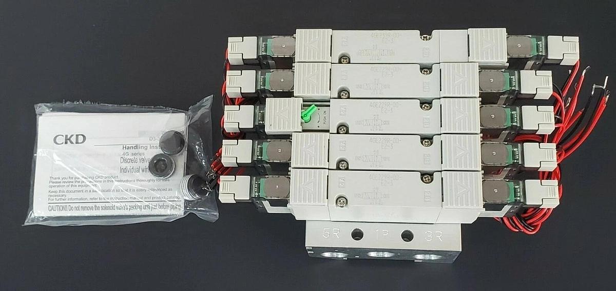 Used NIB CKD M4GE280R-06-E2-5-3 DISCRETE VALVE MANIFOLD ASSEMBLY M4GB120RC6E2HZ1D