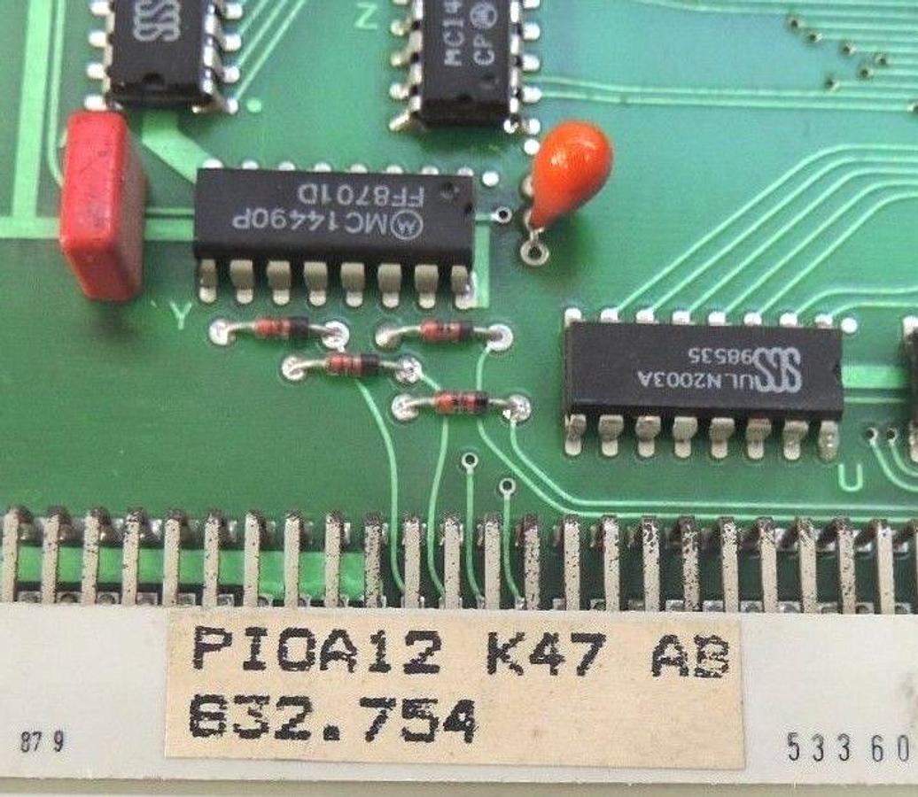 Used HEINEN ELEKTRONIK PIOA12 K47 AB 832.754 PC BOARD 60907-7.4, PIOA