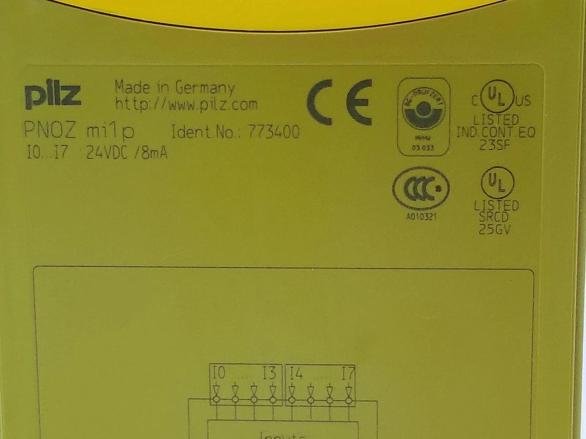Used PILZ PNOZ MI1P EXPANSION MODULE IDENT. NO. : 773400, 24VDC/8mA