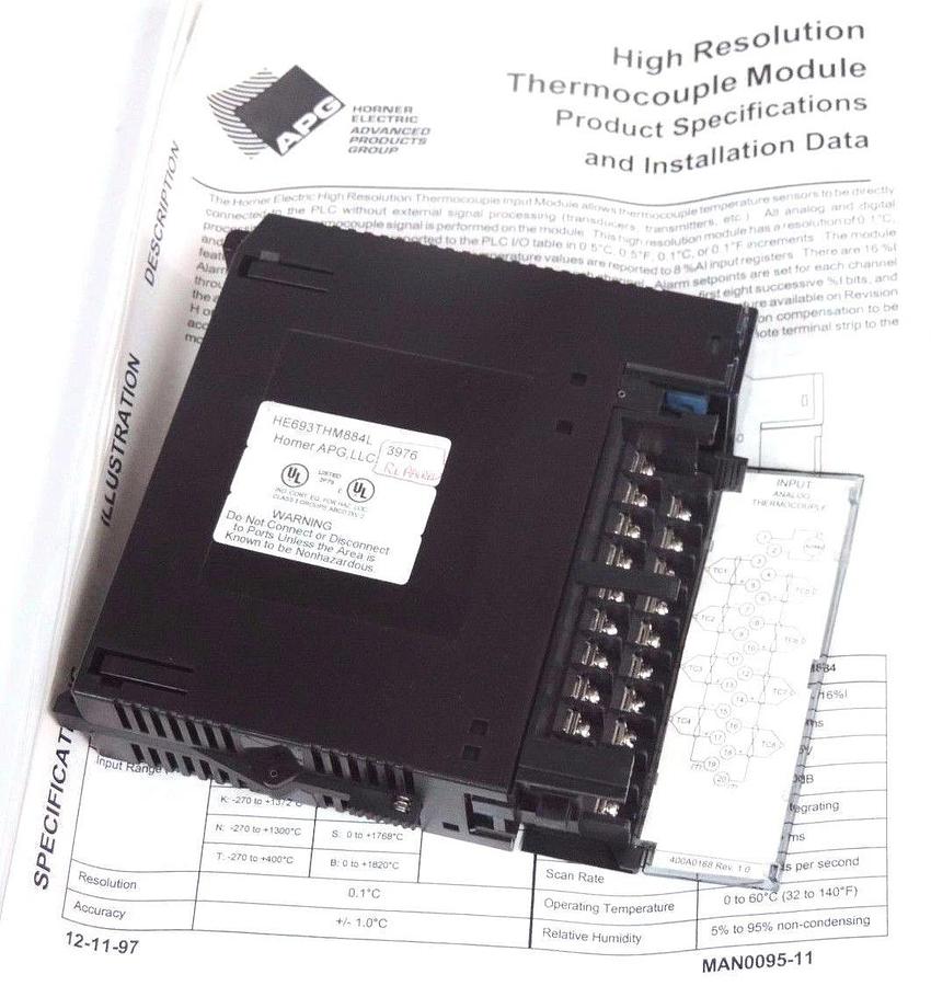 Refurbished HORNER ELECTRIC HE693THM884L THERMOCOUPLE INPUT MODULE REPAIRED