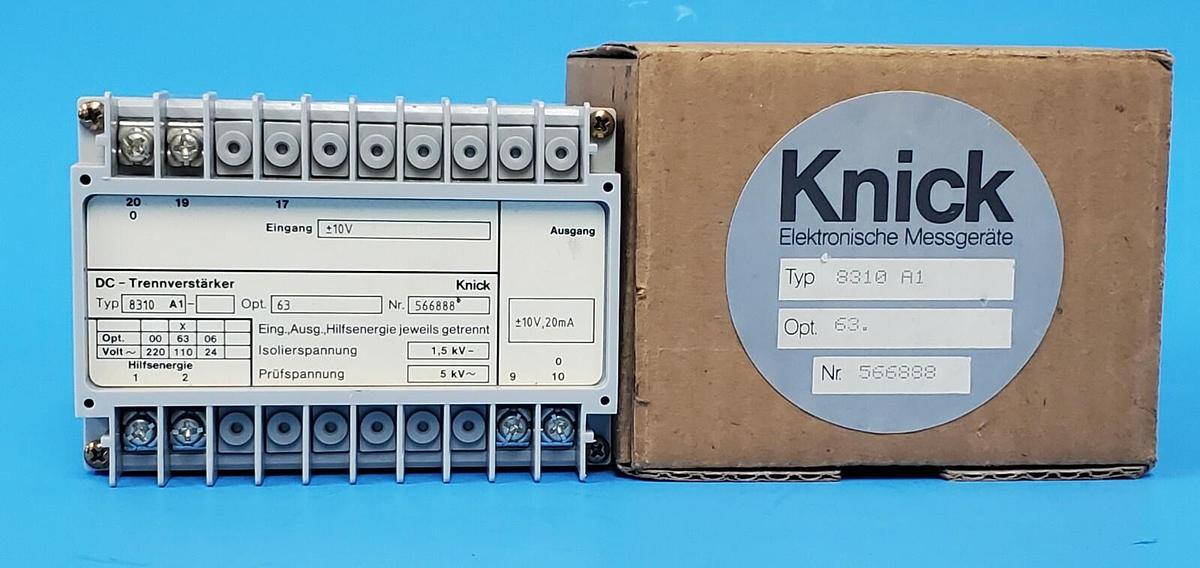 Used NIB KNICK 8310-A1 UNIVERSAL I/O DISCONNECT MODULE OPT. 63 NR. 566888 8310A1