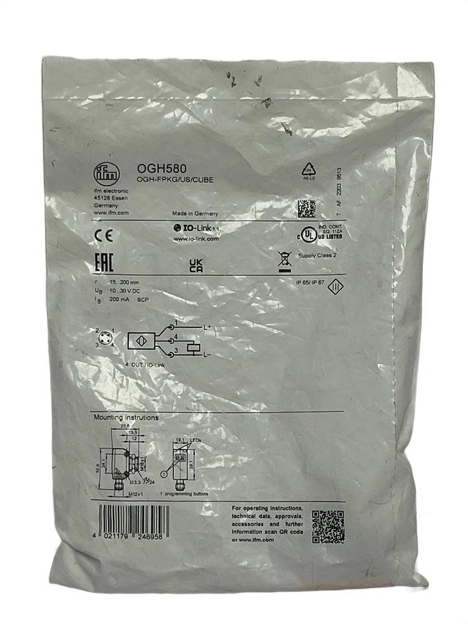 Used ifm OGH580 Photoelectric Sensor Diffuse Background Suppression , NSFS