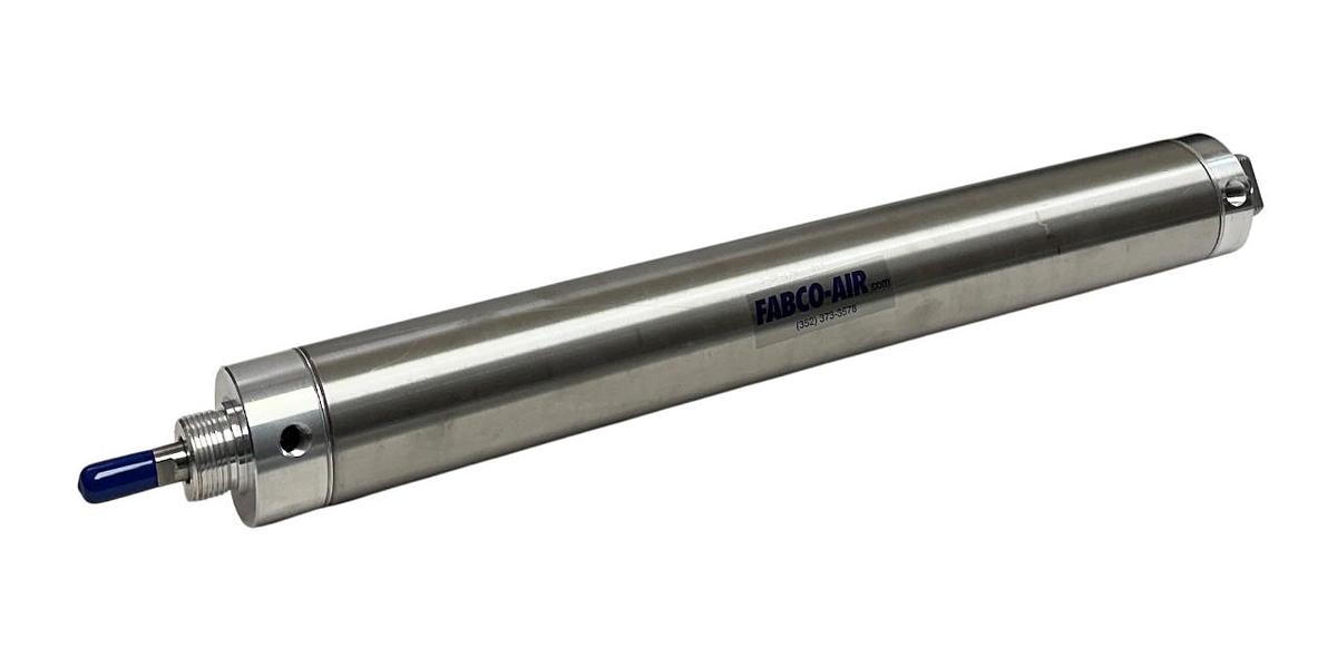 Used FABCO-AIR 3-DP-17W / 3DP17W PNEUMATIC CYLINDER 2-1/2'' BORE DOUBLE-ACTING NSNP
