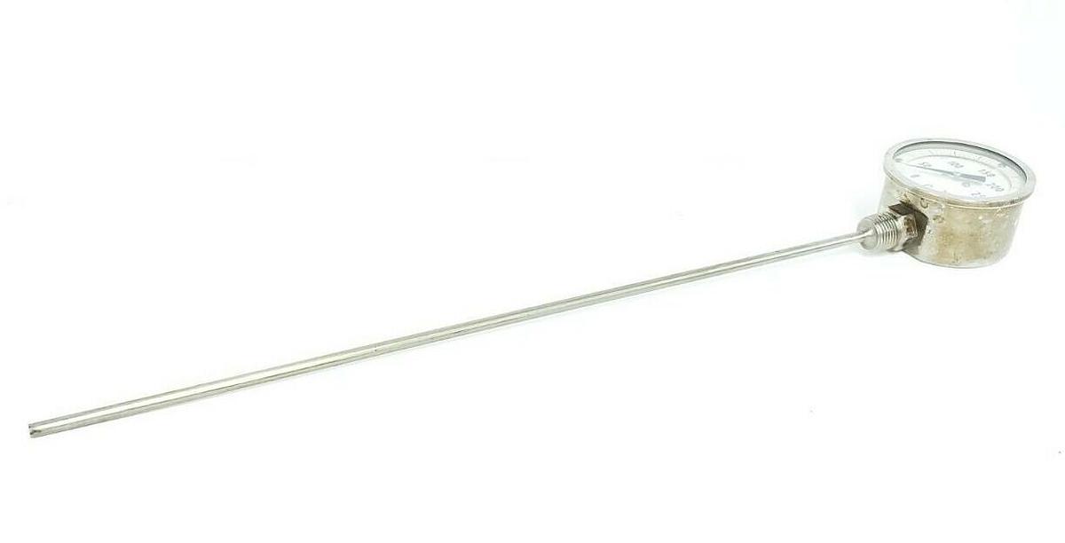 Used ASHCROFT TEMPERATURE SENSOR / THERMOMETER, 0-300DEG. C., ~43.5CM PROBE LENGTH