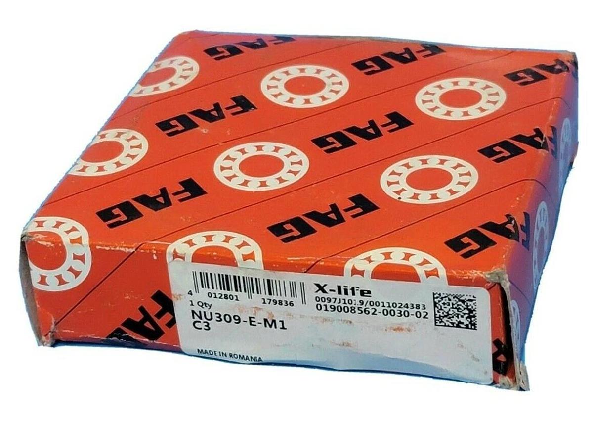 Used NIB FAG NU309-E-M1 SINGLE ROW CYLINDRICAL ROLLER BEARING NU309EM1