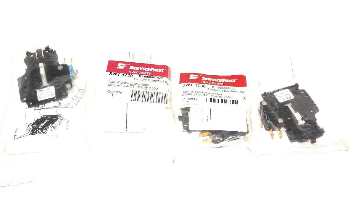 Used LOT OF 4 NEW SERVICEFIRST SWT-1730 AUX. ELECTRICAL INTERLOCKS SWT730
