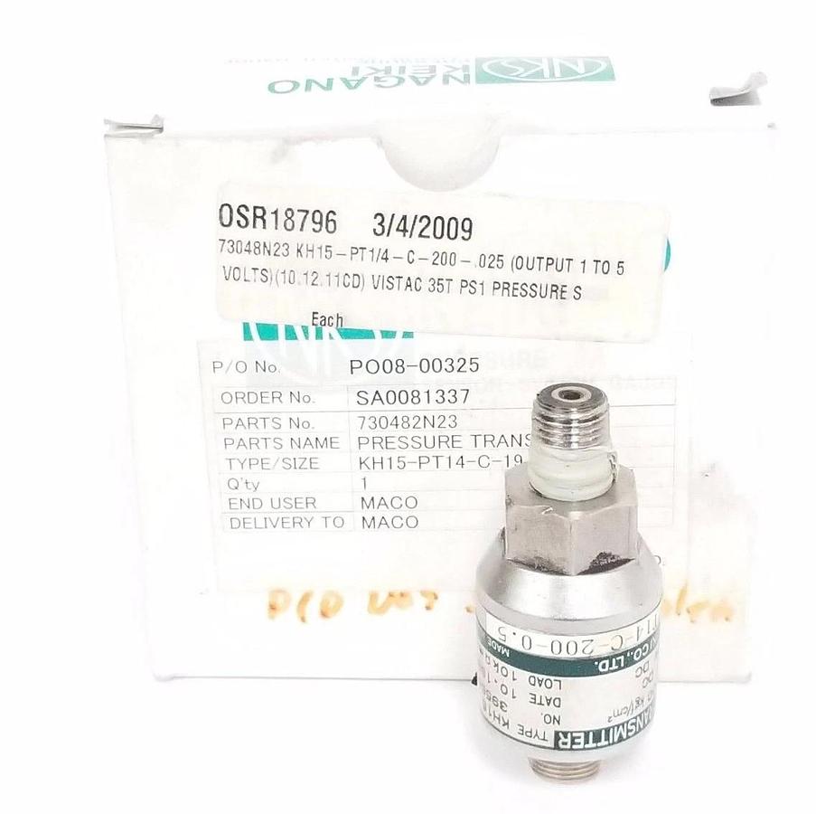 Used NAGANO KEIKI KH15-PT14-C-200-0.5 PRESSURE TRANSMITTER TYPE KH15, 395663, 24V DC
