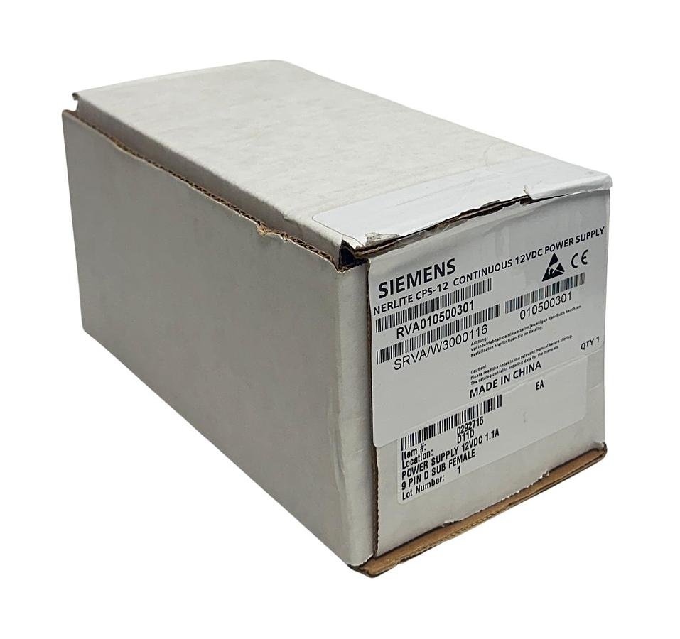 Used SIEMENS RVA010500301 / CPS-12 NERLITE CONTINUOUS 12VDC POWER SUPPLY 1.1A NSMP