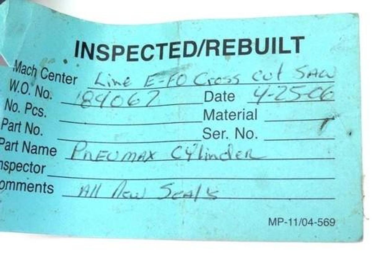 Used PNEUMAX 1319.50.1600.01 PNEUMATIC VALVE CYLINDER 10 BAR 70" LENGTH 131950160001