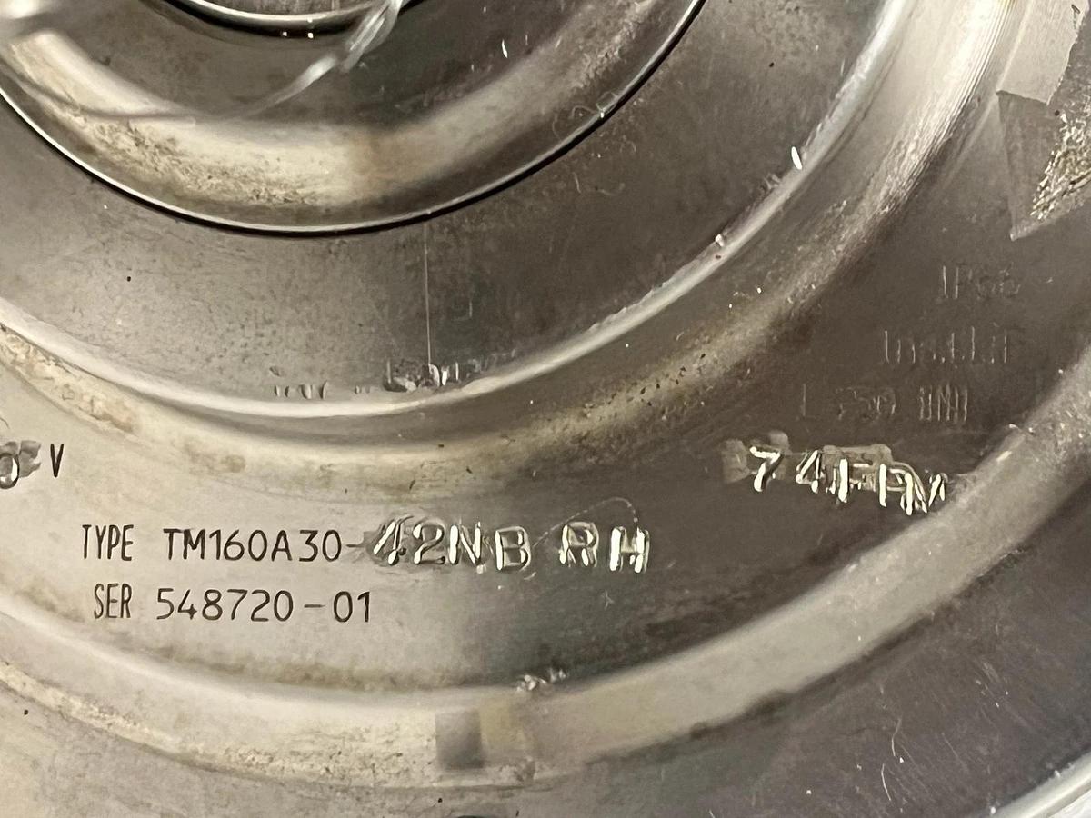 Used Van Der Graaf TM160A30-42NB RH Drum Motor | 480V 3PH 6.5" Dia Stainless Conveyor