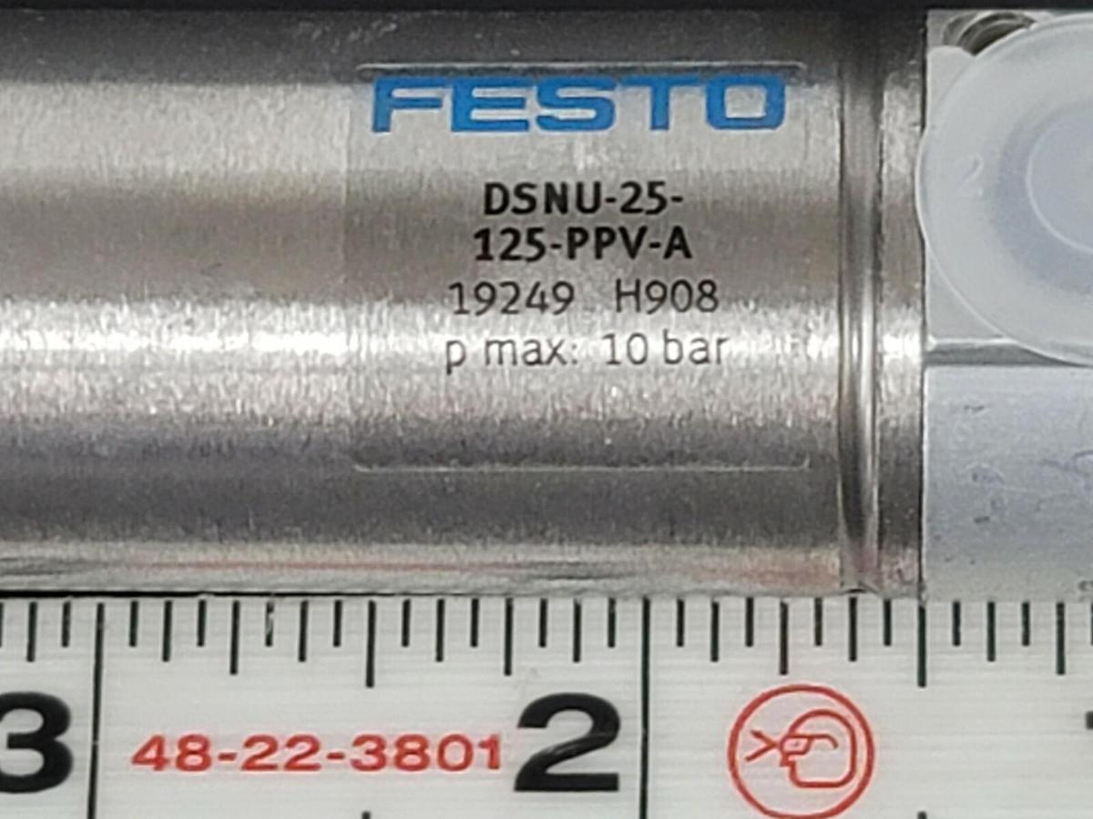 Used NEW FESTO DSNU-25-125-PPV-A PNEUMATIC CYLINDER 19249 PMAX. 10 BAR