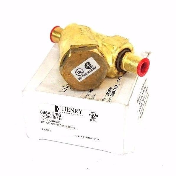 NIB HENRY 896A-3/8S FORGED BRASS "Y" STRAINER 3/8" OD SOLDER CONNECTION