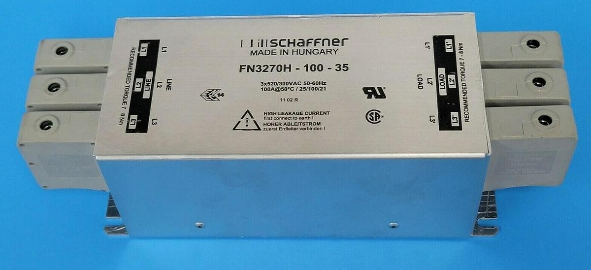 Used SCHAFFNER FN3270H-100-35 RFI POWER LINE FILTER FN3270H10035