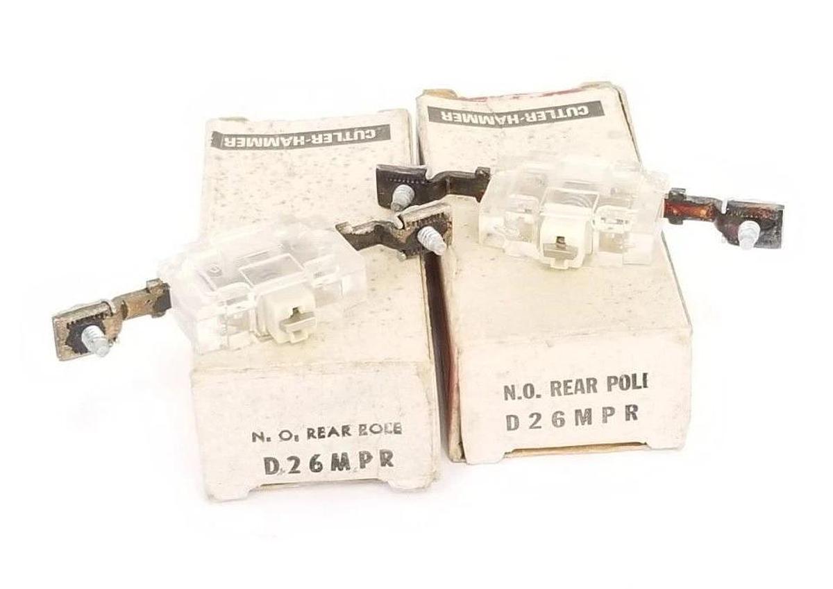 Used LOT OF 2 NIB CUTLER HAMMER D26MPR N.O. REAR POLE CONTACT RELAYS