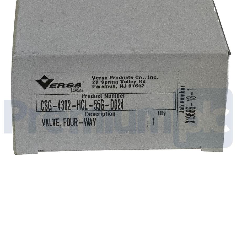 Used Versa Valves CSG-4302-HCL-55G-D024 Pneumatic 4-Way Valve, 24V DC, 1/4" NPT NSMP