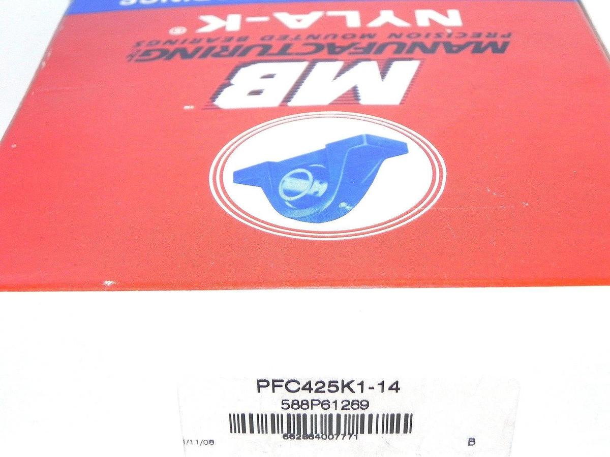 Used NIB MB MANUFACTURING PFC425K1-14 NYLAN-K MOUNTED BALL BEARING PFC425K114