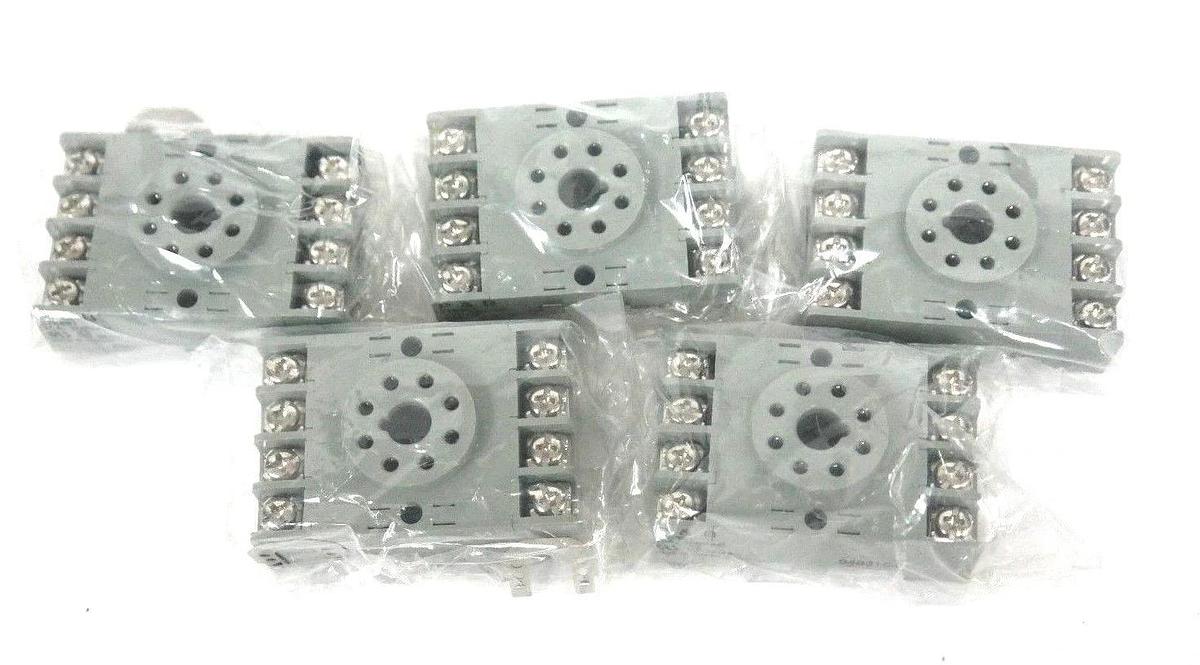 Used LOT OF 5 NEW POTTER & BRUMFIELD 27E891 RELAY BASES 10A, 300VAC, 94831C-E
