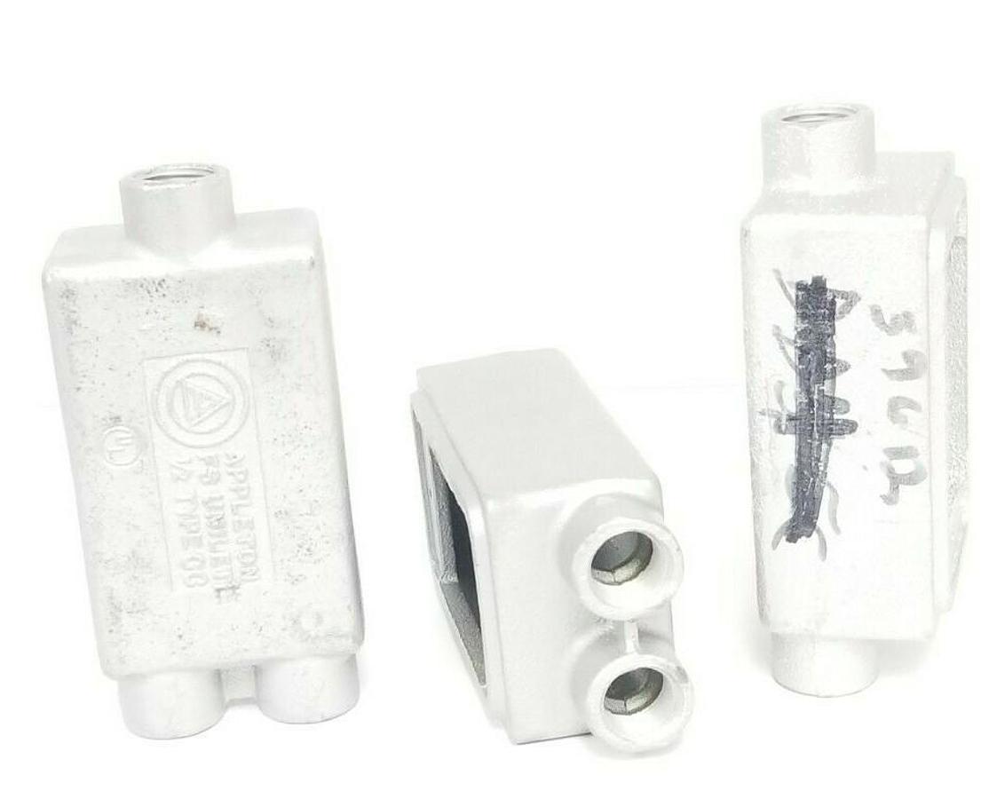 Used LOT OF 3 NEW APPLETON FSCC-1 CONDUIT BOXES FS UNILETS 1/2 IN. TYPE CC 18 CU. IN.