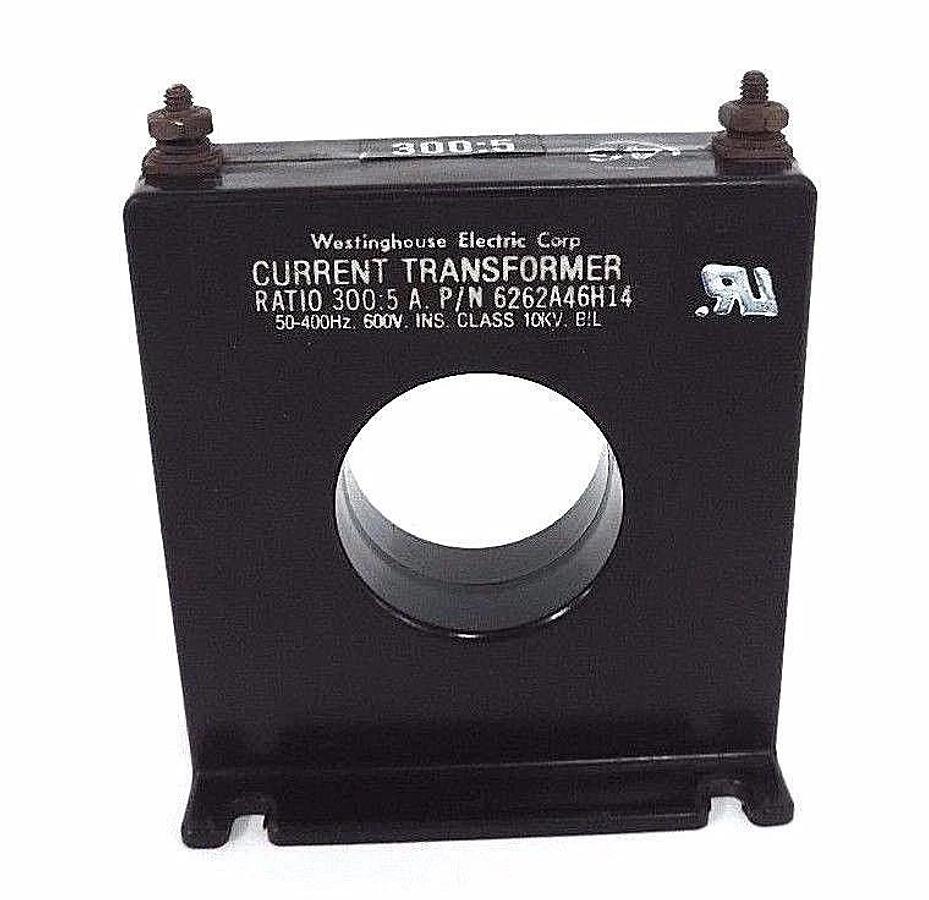 Used WESTINGHOUSE 6262A46H14 CURRENT TRANSFORMER RATIO: 300:5, 50-400HZ, 600V