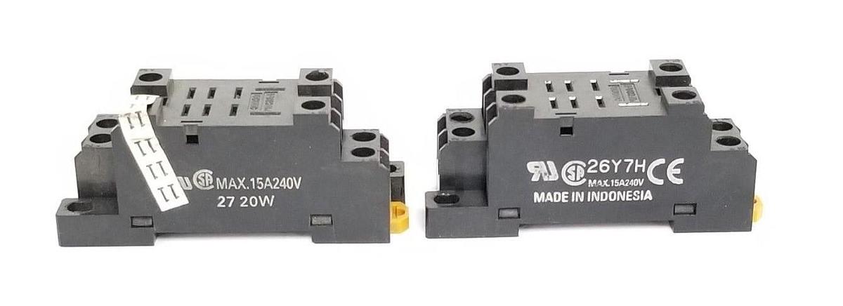 Used LOT OF 2 OMRON PTF08A-E SOCKET RELAY BASES PTF08AE